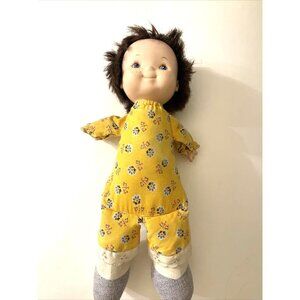 Vtg Play Pal Plastics 14in Toddler Doll Rooted Hair Plush rare Find Playpal